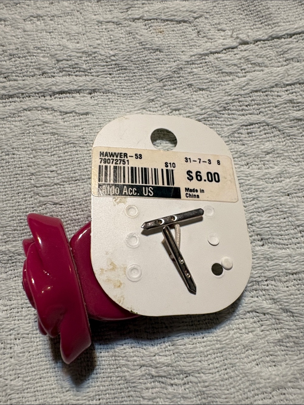 HAWVER Pink Flower Hair Clip - Women's Accessory